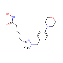 O=C(CCCCc1ccn(Cc2ccc(N3CCOCC3)cc2)n1)NO ZINC000205806616