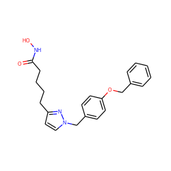 O=C(CCCCc1ccn(Cc2ccc(OCc3ccccc3)cc2)n1)NO ZINC000205809559