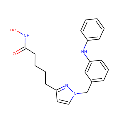 O=C(CCCCc1ccn(Cc2cccc(Nc3ccccc3)c2)n1)NO ZINC000299820891