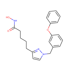 O=C(CCCCc1ccn(Cc2cccc(Oc3ccccc3)c2)n1)NO ZINC000299822008