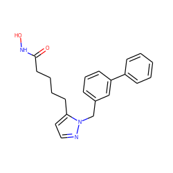 O=C(CCCCc1ccnn1Cc1cccc(-c2ccccc2)c1)NO ZINC000299819135