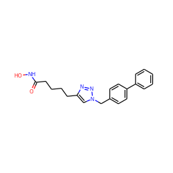 O=C(CCCCc1cn(Cc2ccc(-c3ccccc3)cc2)nn1)NO ZINC000096907674