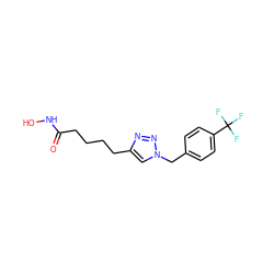 O=C(CCCCc1cn(Cc2ccc(C(F)(F)F)cc2)nn1)NO ZINC000096907698