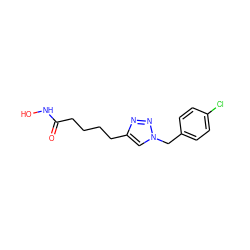 O=C(CCCCc1cn(Cc2ccc(Cl)cc2)nn1)NO ZINC000096907693