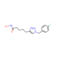 O=C(CCCCc1cn(Cc2ccc(F)cc2)nn1)NO ZINC000096907699