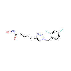 O=C(CCCCc1cn(Cc2ccc(F)cc2F)nn1)NO ZINC000096907680