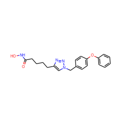 O=C(CCCCc1cn(Cc2ccc(Oc3ccccc3)cc2)nn1)NO ZINC000096907672