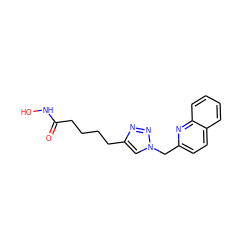 O=C(CCCCc1cn(Cc2ccc3ccccc3n2)nn1)NO ZINC000096907679