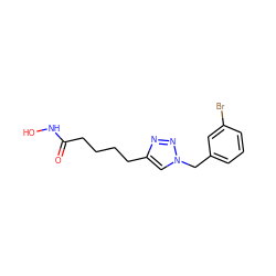 O=C(CCCCc1cn(Cc2cccc(Br)c2)nn1)NO ZINC000096907675