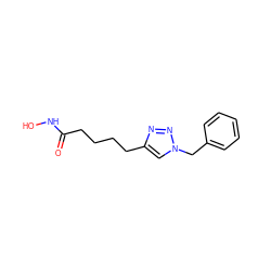 O=C(CCCCc1cn(Cc2ccccc2)nn1)NO ZINC000096907689