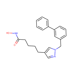 O=C(CCCCc1cnn(Cc2cccc(-c3ccccc3)c2)c1)NO ZINC000299820444