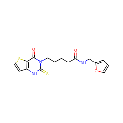 O=C(CCCCn1c(=S)[nH]c2ccsc2c1=O)NCc1ccco1 ZINC000002925463