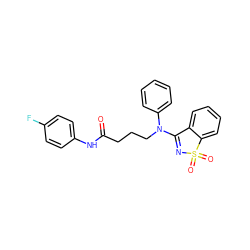 O=C(CCCN(C1=NS(=O)(=O)c2ccccc21)c1ccccc1)Nc1ccc(F)cc1 ZINC000064559464