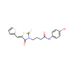 O=C(CCCN1C(=O)/C(=C/c2cccs2)SC1=S)Nc1ccc(O)cc1 ZINC000002305425