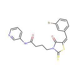 O=C(CCCN1C(=O)/C(=C\c2cccc(Br)c2)SC1=S)Nc1cccnc1 ZINC000013543752