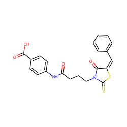 O=C(CCCN1C(=O)/C(=C\c2ccccc2)SC1=S)Nc1ccc(C(=O)O)cc1 ZINC000001298822