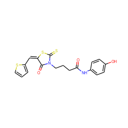 O=C(CCCN1C(=O)/C(=C\c2cccs2)SC1=S)Nc1ccc(O)cc1 ZINC000002305424