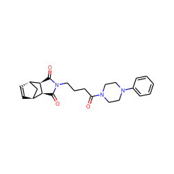 O=C(CCCN1C(=O)[C@H]2[C@H]3C=C[C@@H](C3)[C@H]2C1=O)N1CCN(c2ccccc2)CC1 ZINC000100928066