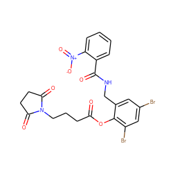 O=C(CCCN1C(=O)CCC1=O)Oc1c(Br)cc(Br)cc1CNC(=O)c1ccccc1[N+](=O)[O-] ZINC000299867715