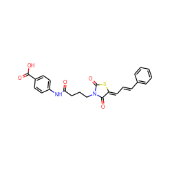 O=C(CCCN1C(=O)S/C(=C\C=C\c2ccccc2)C1=O)Nc1ccc(C(=O)O)cc1 ZINC000013659167