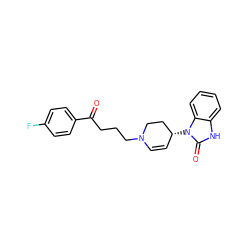 O=C(CCCN1C=C[C@@H](n2c(=O)[nH]c3ccccc32)CC1)c1ccc(F)cc1 ZINC000004475141