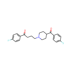 O=C(CCCN1CCC(C(=O)c2ccc(F)cc2)CC1)c1ccc(F)cc1 ZINC000000537887