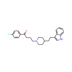 O=C(CCCN1CCC(CCc2c[nH]c3ccccc23)CC1)c1ccc(F)cc1 ZINC000013487260