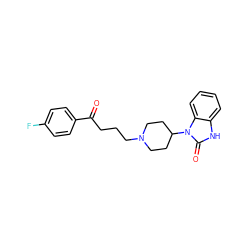 O=C(CCCN1CCC(n2c(=O)[nH]c3ccccc32)CC1)c1ccc(F)cc1 ZINC000009232411