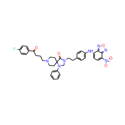 O=C(CCCN1CCC2(CC1)C(=O)N(CCc1ccc(Nc3ccc([N+](=O)[O-])c4nonc34)cc1)CN2c1ccccc1)c1ccc(F)cc1 ZINC000026961359