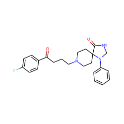 O=C(CCCN1CCC2(CC1)C(=O)NCN2c1ccccc1)c1ccc(F)cc1 ZINC000000643233