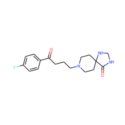 O=C(CCCN1CCC2(CC1)NCNC2=O)c1ccc(F)cc1 ZINC000013782360