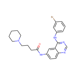 O=C(CCCN1CCCCC1)Nc1ccc2ncnc(Nc3cccc(Br)c3)c2c1 ZINC000096933193