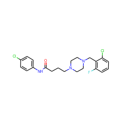 O=C(CCCN1CCN(Cc2c(F)cccc2Cl)CC1)Nc1ccc(Cl)cc1 ZINC000028646966