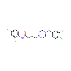 O=C(CCCN1CCN(Cc2ccc(Cl)c(Cl)c2)CC1)Nc1ccc(Cl)cc1Cl ZINC000028647019