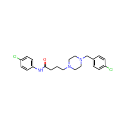 O=C(CCCN1CCN(Cc2ccc(Cl)cc2)CC1)Nc1ccc(Cl)cc1 ZINC000028646963