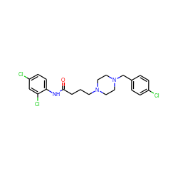 O=C(CCCN1CCN(Cc2ccc(Cl)cc2)CC1)Nc1ccc(Cl)cc1Cl ZINC000028647016