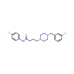 O=C(CCCN1CCN(Cc2cccc(Cl)c2)CC1)Nc1ccc(Cl)cc1 ZINC000028646958