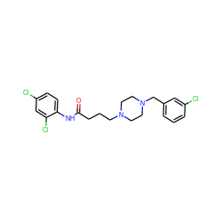 O=C(CCCN1CCN(Cc2cccc(Cl)c2)CC1)Nc1ccc(Cl)cc1Cl ZINC000028647013