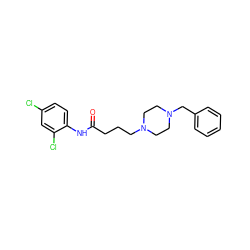 O=C(CCCN1CCN(Cc2ccccc2)CC1)Nc1ccc(Cl)cc1Cl ZINC000028647011