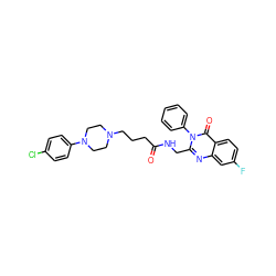 O=C(CCCN1CCN(c2ccc(Cl)cc2)CC1)NCc1nc2cc(F)ccc2c(=O)n1-c1ccccc1 ZINC000029064445