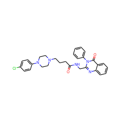 O=C(CCCN1CCN(c2ccc(Cl)cc2)CC1)NCc1nc2ccccc2c(=O)n1-c1ccccc1 ZINC000029123493