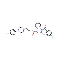 O=C(CCCN1CCN(c2ccc(F)cc2)CC1)NCc1nc2cc(F)ccc2c(=O)n1-c1ccccc1 ZINC000029123190