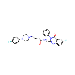 O=C(CCCN1CCN(c2ccc(F)cc2)CC1)NCc1nc2ccc(F)cc2c(=O)n1-c1ccccc1 ZINC000029123230