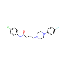 O=C(CCCN1CCN(c2ccc(F)cc2)CC1)Nc1ccc(Cl)cc1 ZINC000028646928