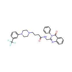 O=C(CCCN1CCN(c2cccc(C(F)(F)F)c2)CC1)NCc1nc2ccccc2c(=O)n1-c1ccccc1 ZINC000029123273