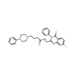 O=C(CCCN1CCN(c2ccccc2)CC1)NCc1nc2cc(F)ccc2c(=O)n1-c1ccccc1 ZINC000029123231