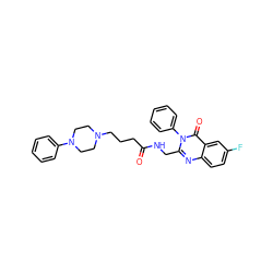 O=C(CCCN1CCN(c2ccccc2)CC1)NCc1nc2ccc(F)cc2c(=O)n1-c1ccccc1 ZINC000029123272