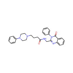 O=C(CCCN1CCN(c2ccccc2)CC1)NCc1nc2ccccc2c(=O)n1-c1ccccc1 ZINC000029123679