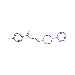 O=C(CCCN1CCN(c2ncccn2)CC1)c1ccc(F)cc1 ZINC000013730842