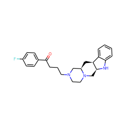 O=C(CCCN1CCN2C[C@@H]3Nc4ccccc4[C@@H]3C[C@@H]2C1)c1ccc(F)cc1 ZINC000028872184